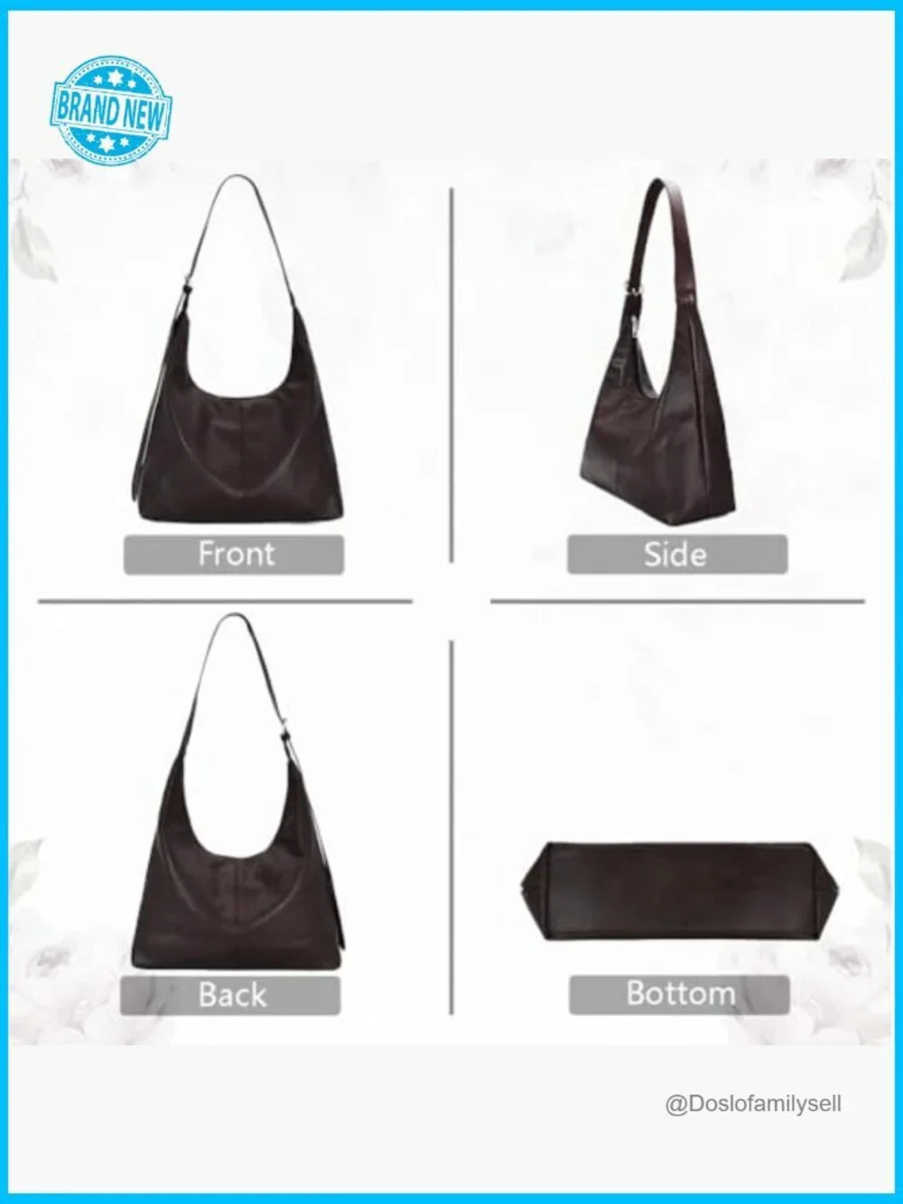 Large Hobo Bag Vegan Leather Slouchy Tote Shoulder Handbag for Travel Shopping